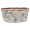 HAES DECO - Bloempot 26x13x12 cm Beige Blauw Terracotta