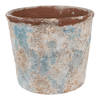 HAES DECO - Bloempot Ø 23x20 cm Beige Blauw Terracotta