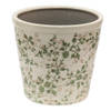 HAES DECO - Bloempot Ø 22*20 cm Groen Beige Keramiek Bloemen Bloempot binnen Plantenpot Plant pot