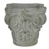 HAES DECO - Bloempot 17x17x16 cm Grijs Groen Steen Vierkant Bloempot binnen Plantenpot Plant pot