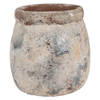 HAES DECO - Bloempot Ø 14x14 cm Beige Blauw Terracotta