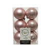 Decoris Kerstballen - 12x ST - lichtroze - mat en glans - 6 cm - Kerstbal