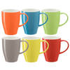 Bellatio Design Koffie mokken/bekers Paris - 6x - porselein - multi kleuren - 350 ml - Bekers