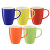 Bellatio Design Koffie mokken/bekers Paris - 5x - porselein - multi kleuren - 350 ml - Bekers