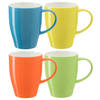 Bellatio Design Koffie mokken/bekers Paris - 4x - porselein - multi kleuren - 350 ml - Bekers