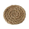 Deco by Boltze glazen onderzetters Rope - 4x - jute - naturel - 10 x 10 cm - opgerold touw stijl - Glazenonderzetters