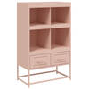 vidaXL Hoge kast 68x39x111,5 cm staal roze