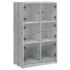 vidaXL Hoge kast met deuren 68x37x109 cm bewerkt hout grijs sonoma