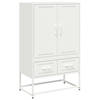 vidaXL Hoge kast 68x39x111,5 cm staal wit