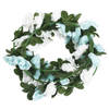 vidaXL Kerstslingers met bloemen 6 st 240 cm blauw en wit