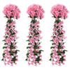 vidaXL Kerstslingers met bloemen 3 st 85 cm roze