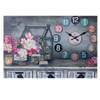 XL Canvas Schilderij Wandklok CLOCK GARDENHOUSE CANDLES en FLOWERS met