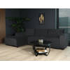 Hoekbank design Riley 270cm bank zwart velvet loungebank links