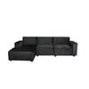 Hoekbank design Riley 270cm bank zwart velvet loungebank links