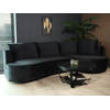 Hoekbank Lando 270cm bank zwart velvet bankstel rechts loungebank