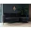 Hoekbank design Nox 250cm bank zwart velvet bankstel rechts loungebank