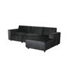 Hoekbank design Riley 270cm bank zwart velvet loungebank rechts