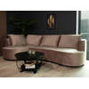 Hoekbank rond Lando 270cm bank met ronding taupe velvet bankstel links loungebank