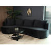 Hoekbank Lando 270cm bank zwart velvet bankstel links loungebank