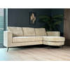 Hoekbank rond design Nox 250cm bank met ronding beige chenille bankstel rechts loungebank