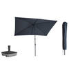 Kopu® Sevilla Parasol Rechthoek 200x300 cm met Hoes en Voet Grijs