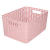 Plasticforte Opbergmand - Kastmand - rotan kunststof - oud roze - 18 Liter - 29 x 39 x 20 cm - Opbergmanden