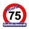 Decoratie bord 75 jaar verjaardagscadeau/versiering - Feestdecoratieborden