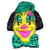 Clown carnaval thema wanddecoratie 60 cm geel - Feestdecoratieborden