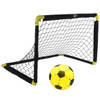 Set van 2x stuks voetbalgoals/voetbaldoelen uitklapbaar 50 x 44 cm met foam bal - Voetbaldoel