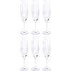 10x Champagne glazen/flutes 26 cl/260 ml van kristalglas - Champagneglazen