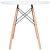 Springos Tafel - Scandinavische Stijl - Woonkamer - Eetkamer - Wit/Bruin - 80 cm