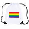 Nylon sporttas Regenboog vlag wit - Rugzakken