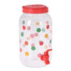 Drank dispenser/limonadetap - met tapje - kunststof - 3750 ml - rood - H27 x D19 cm - Drankdispensers