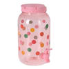 Drank dispenser/limonadetap - met tapje - kunststof - 3750 ml - roze - H27 x D19 cm - Drankdispensers