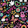 50x stuks Hippie Flower Power thema bierviltjes - Bierfiltjes