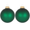 16x Matte velvet groene kerstballen van glas 7 cm - Kerstbal