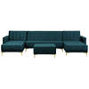 Beliani ABERDEEN - Modulaire Sofa-Groen-Fluweel