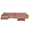 Beliani ABERDEEN - Modulaire Sofa-Roze-Fluweel