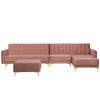 Beliani ABERDEEN - Modulaire Sofa-Roze-Fluweel