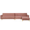 Beliani ABERDEEN - Modulaire Sofa-Roze-Fluweel