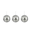 House of Seasons disco kerstballen - 3x - zilver - 8 cm - foam - Kerstbal