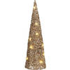 House of Seasons LED kegel kerstboom lamp - champagne - H40 cm - kerstverlichting figuur