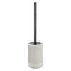 Zeller Toiletborstel in houder - keramiek - lichtgrijs - cement look - rond - 10 x 42 cm - Toiletborstels