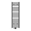 Badkamerradiator met middenaansluiting 500x1800 mm antraciet gebogen met LuxeBath universele aansluitset