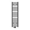 Badkamerradiator Sahara 400x1800 mm antraciet gebogen met middenaansluiting en universele aansluitset