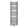 Badkamerradiator met middenaansluiting 500x1800 mm antraciet gebogen met onderaansluiting set LuxeBath