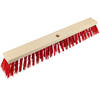 Buemag Bezemkop - Elaston - rood - hout - hard - 60 cm - 24mm - straatbezem/buitenbezem - Bezem