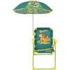 FUN HOUSE - JURASSIC WORLD Dinosaur camping klapstoel - H.38.5 x B.38.5 x D.37.5 cm Met parasol Ø 65 cm - Voor kinderen