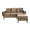 Hoekbank design Venna 200cm bank champagne velvet loungebank zowel links als rechts bankstel