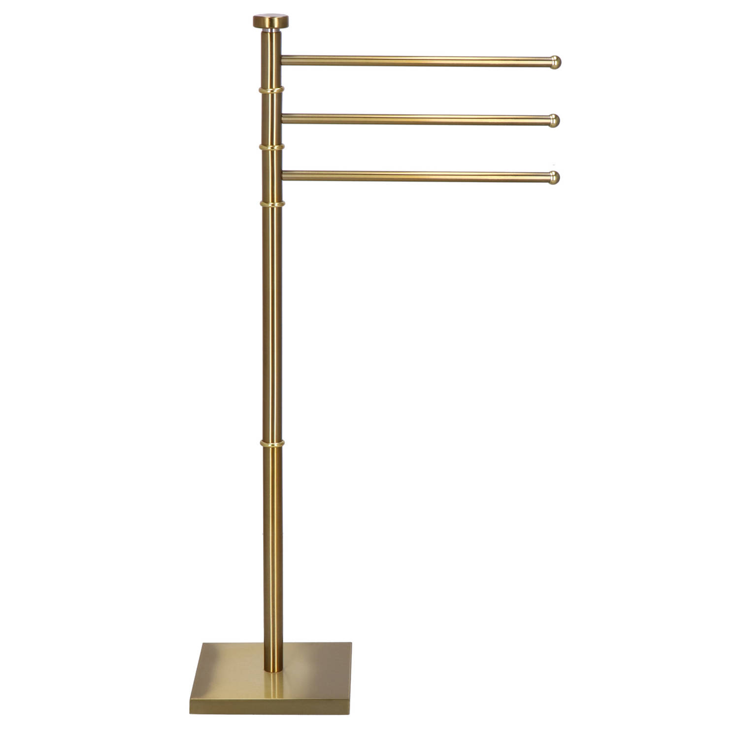 Springos Handdoekrek - Badkamer - Handdoekstang - Handdoekhouder - 3 Armen - Metaal- Goud - 86 cm